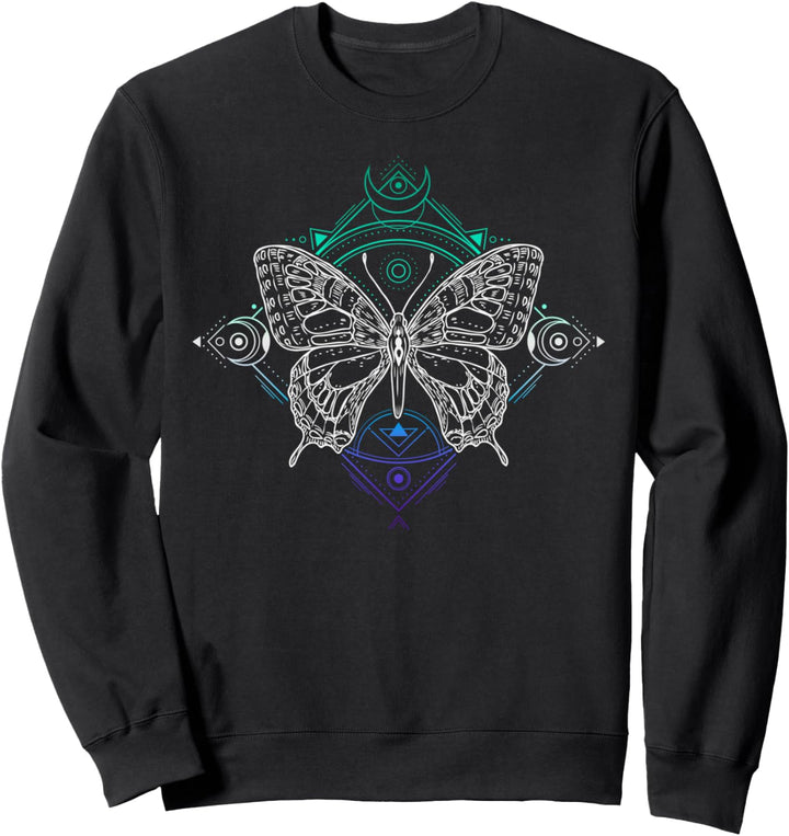 Gay Männer Pride Flaggenfarben, Okkulter Schmetterling Sweatshirt