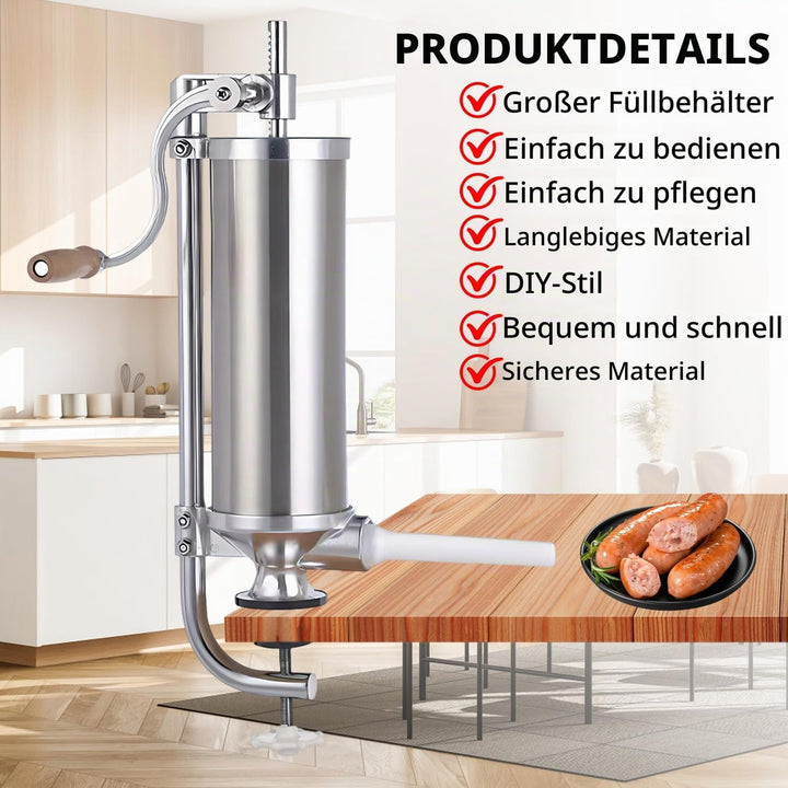 1.25kg, 3LBS Wurstmaschine WurstfüLler, WurstfüLler Edelstahl, Sucuk Doldurma Makinesi, Vertikal Wur