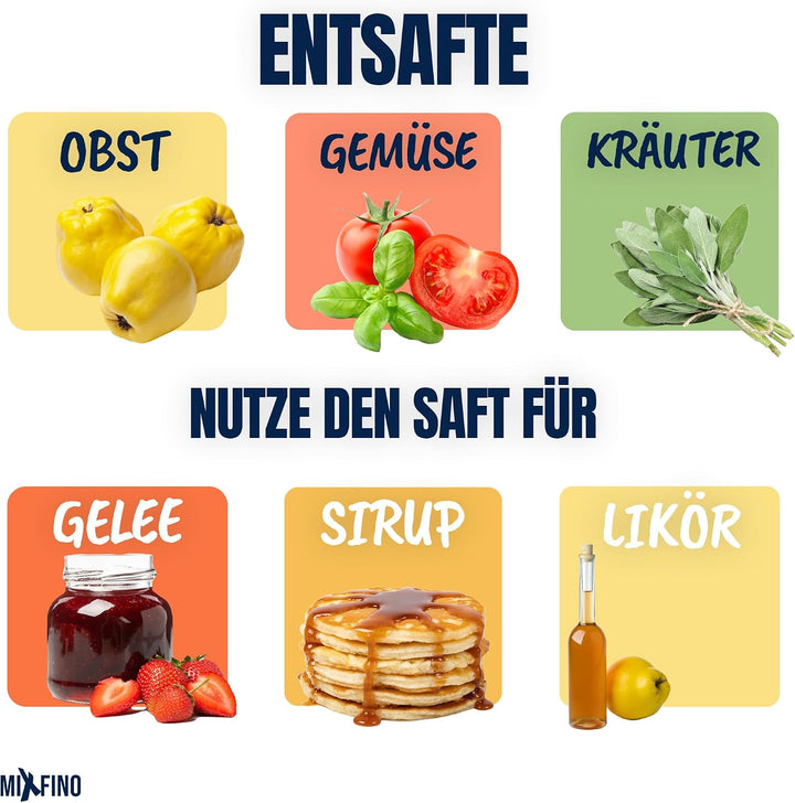 MixFino Dampfentsafter für Thermomix TM7 | Exklusives Entsafter Zubehör für grosse Mengen Obst &amp; Gem