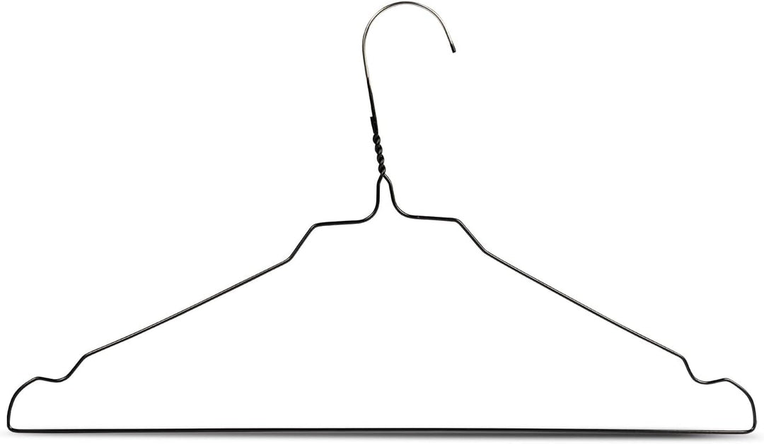 RSR-Hangers Drahtbügel Kleiderbügel aus Metall 100 Stück Schwarz Metallkleiderbügel Set Drahtkleider
