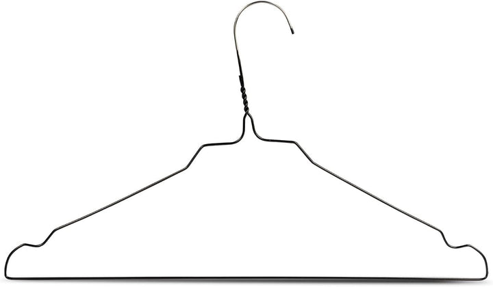 RSR-Hangers Drahtbügel Kleiderbügel aus Metall 100 Stück Schwarz Metallkleiderbügel Set Drahtkleider