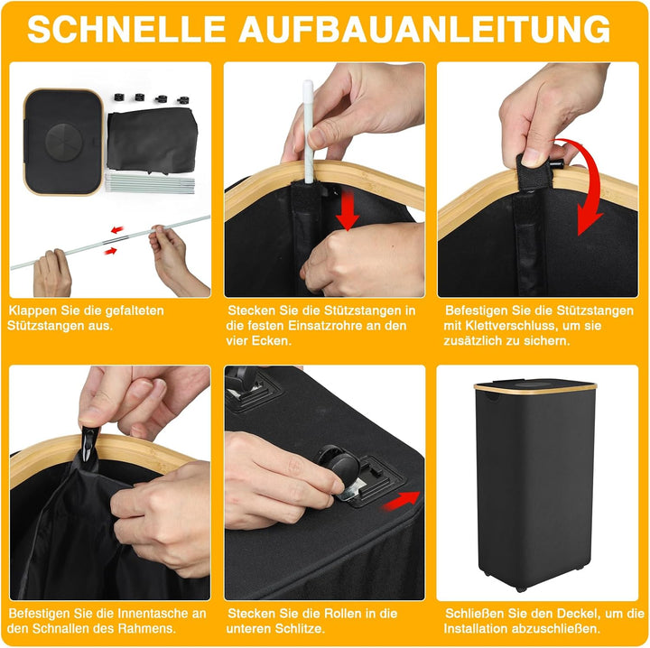 Pfandflaschen Sammelbehälter 110L, Gross Pfandflaschen Behälter mit 2 Tragetaschen und Deckel, Faltb