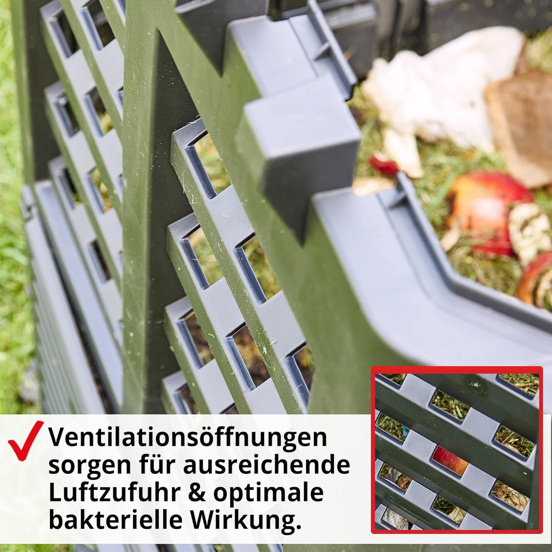 HECHT Thermokomposter aus Kunststoff – Schnellkomposter mit praktisches Stecksystem – Robuster &amp; hoc