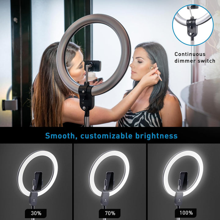 Aura Ringlampe – Ringlicht mit Ständer und Telefonhalterung – LED-Ringlicht für Influencer, Videokon