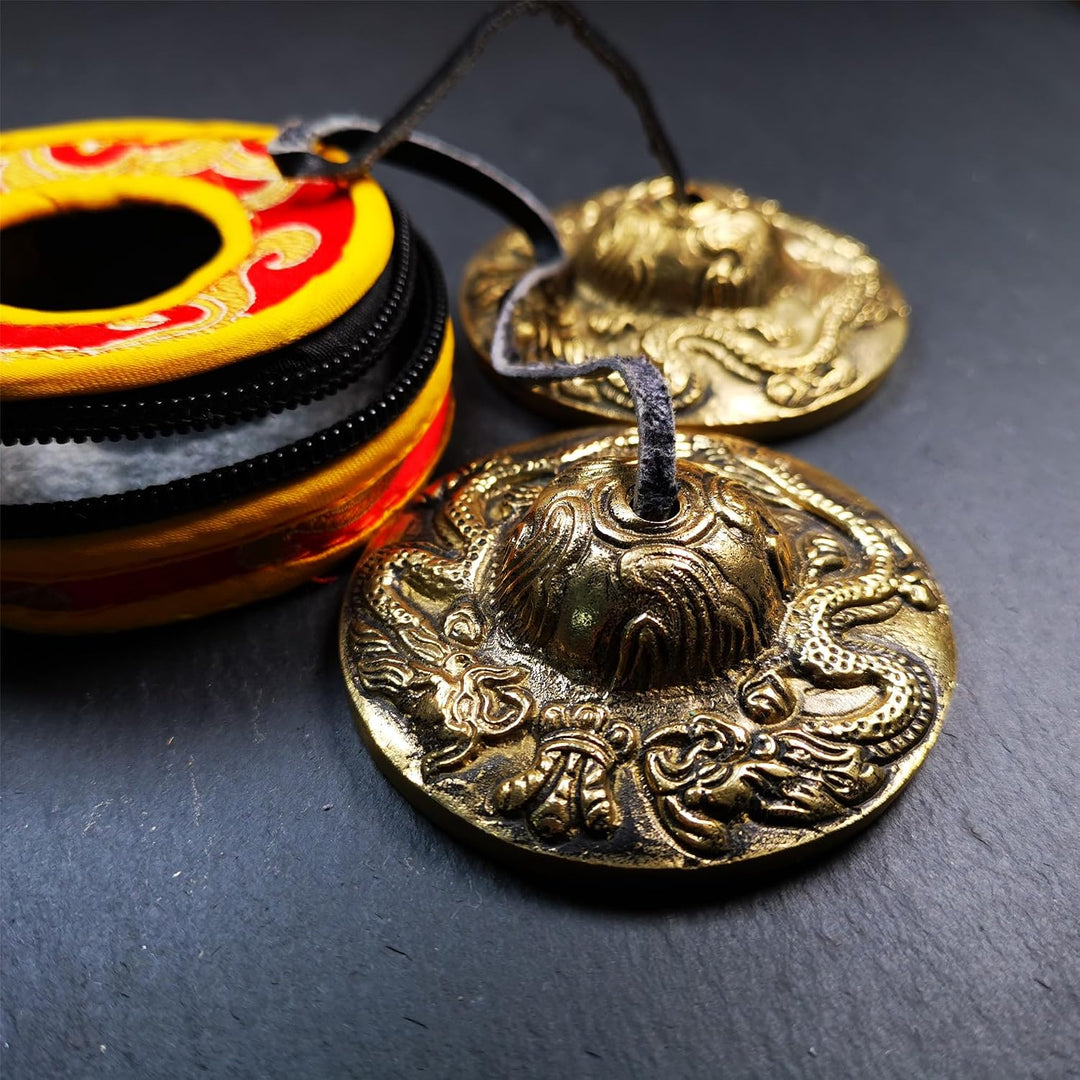 Gandhanra Tibetan Tingsha Glocke mit schönem Fall, für Klangheilung, Yoga, Meditation, Achtsamkeit -
