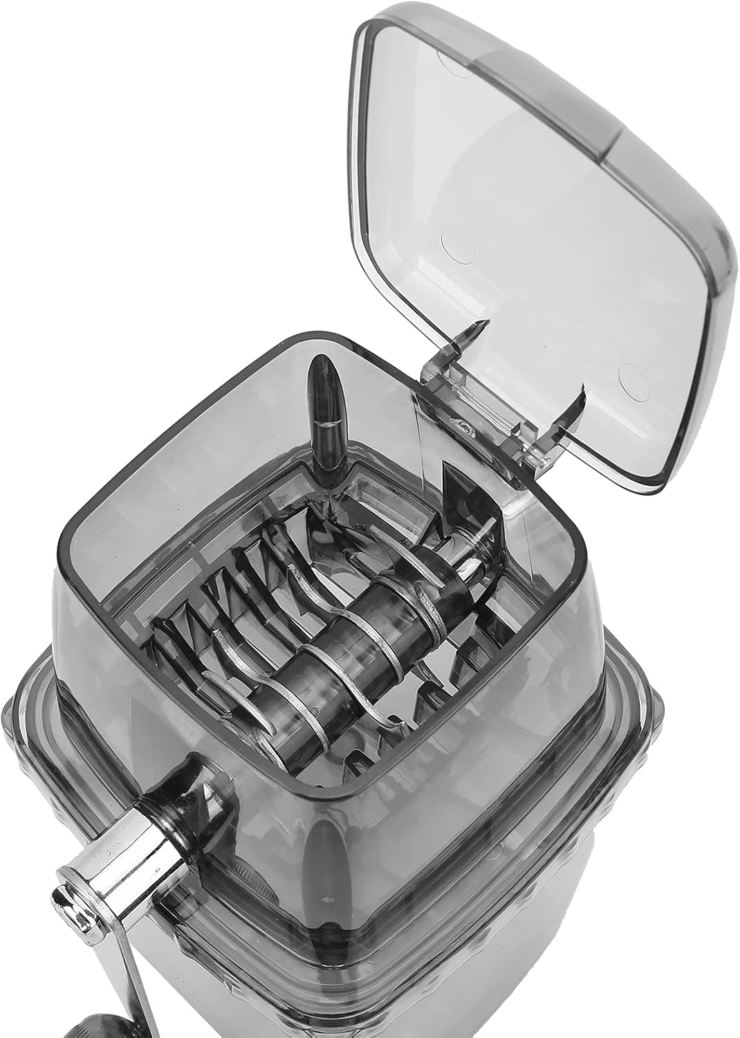 Handkurbel-Eiszerkleinerer, tragbarer Zerkleinerer, transparenter Edelstahl-Brecher, Handkurbel, man