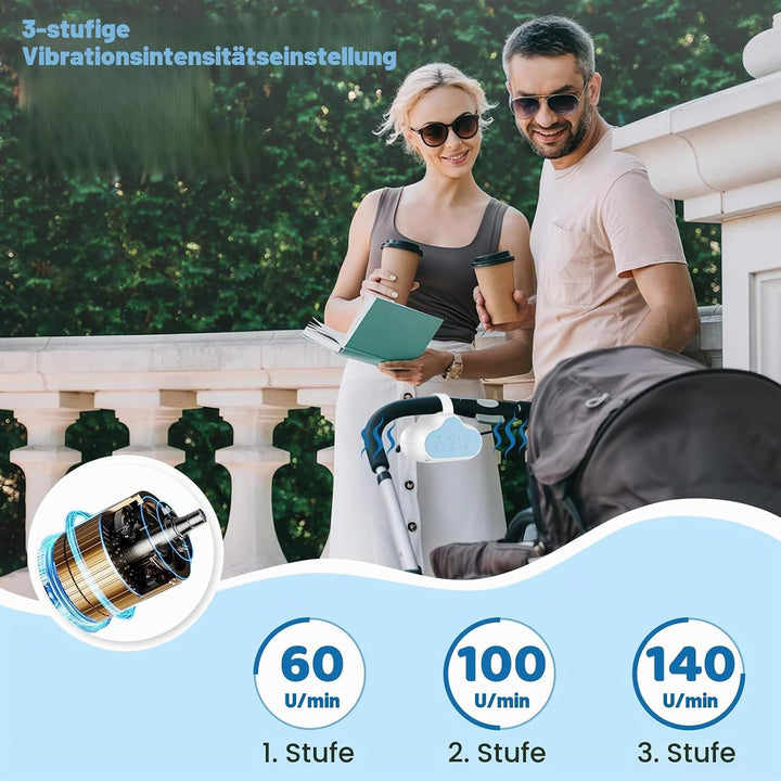 Kinderwagenschaukler, Kinderwagen Rüttler Mit 30, 60, 90 Min Timer, 3 Einstellbare Schaukelintensitä