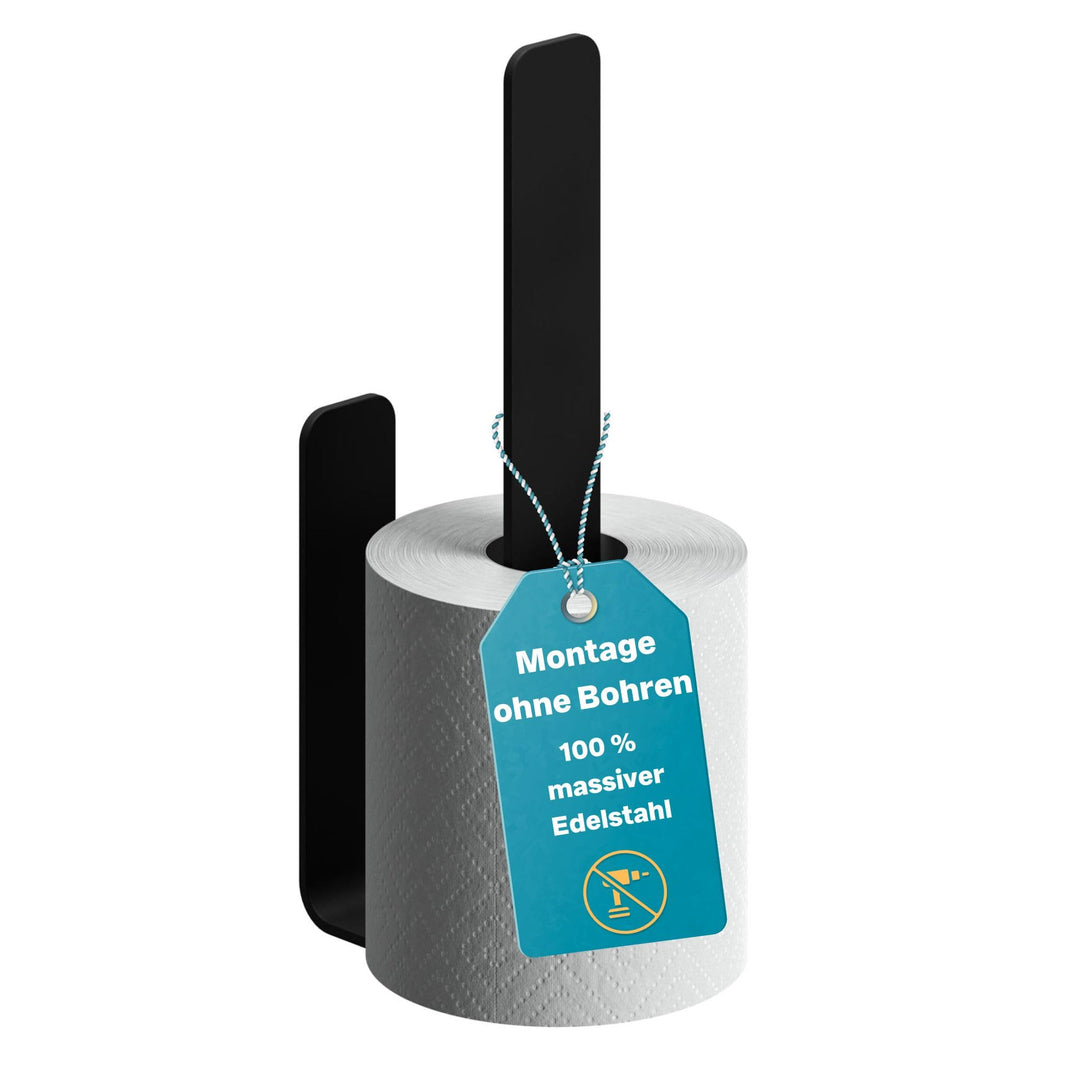 WEISSENSTEIN Toilettenpapier Aufbewahrung ohne Bohren - Toilettenpapierhalter Edelstahl für die Wand
