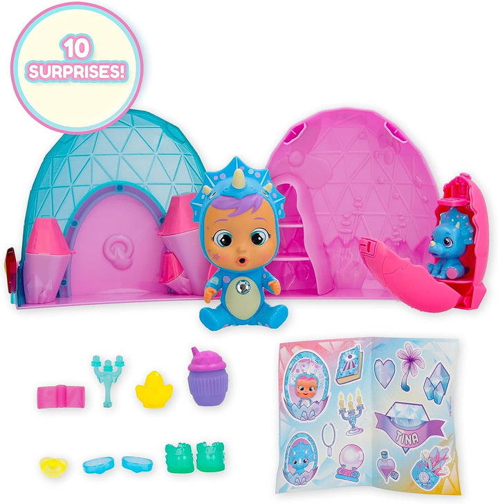 Cry Babies Magic Tears 904163 Dinosaur Puppe, Mehrfarbig Einzelbett, Einzelbett