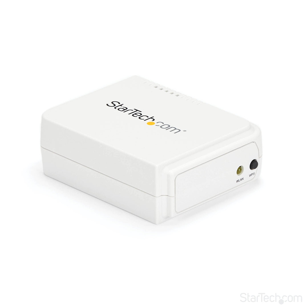 StarTech.com 1 Port USB WLAN 802.11 b/g/n Printserver mit 10/100 Mb/s Ethernet Anschluss - Wireless-
