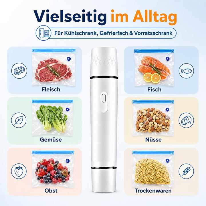 Handliche Vakuumiergerät mit USB-Aufladung, 30 vakuumbeutel