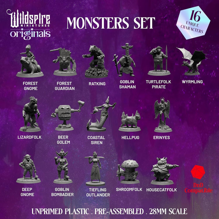 Wildspire Monsters Pack für DND Miniatures Booster 16 Minis