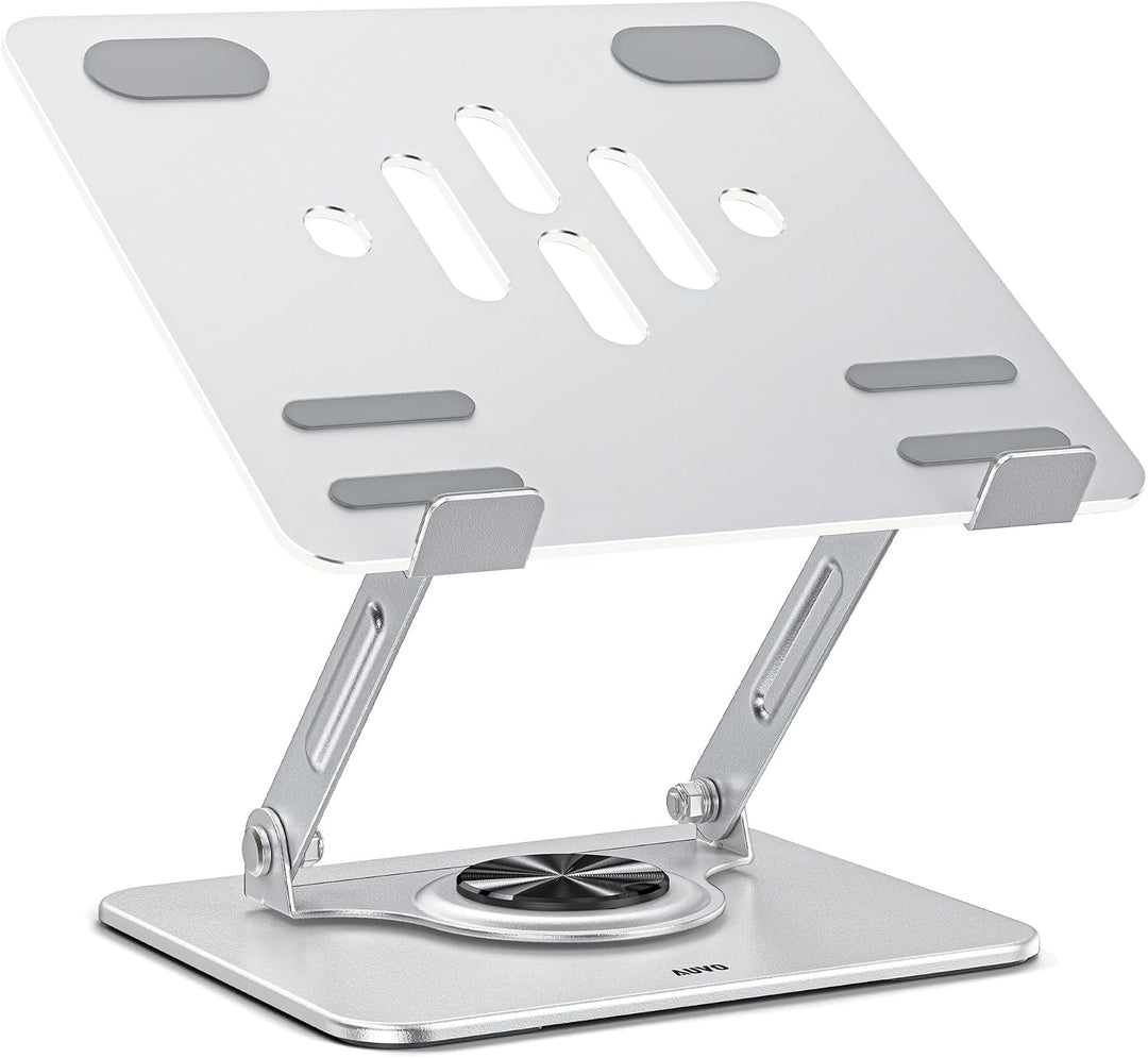 ALS03 Laptop-Ständer, Verstellbarer Computerständer mit 360° drehbarer Basis, ergonomische Laptop-Er