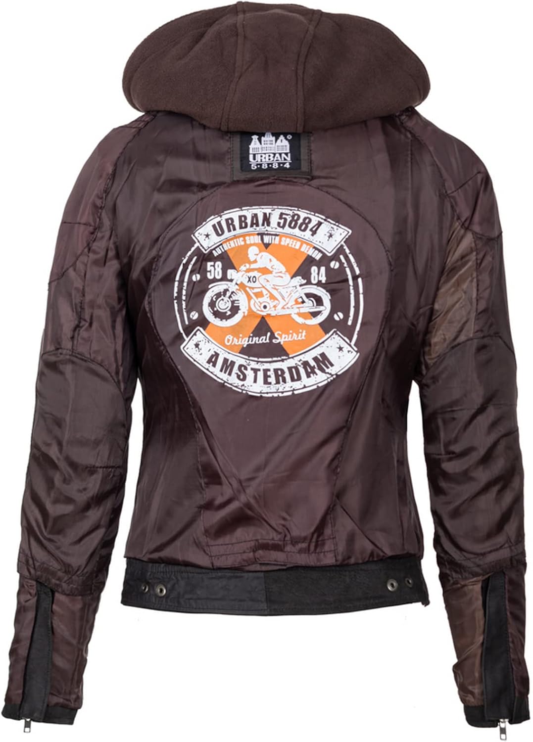 URBAN 5884 Motorradjacke Damen Mit Protektoren, Damenjacke aus Lammleder, Protektoren für Rücken, Sc