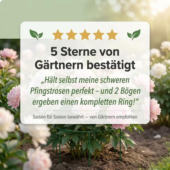 10 STÜCK Pflanzenstütze halbrund - Ø 38 cm - 100 cm hoch - aus 4mm kunststoffummantelten Draht - Für