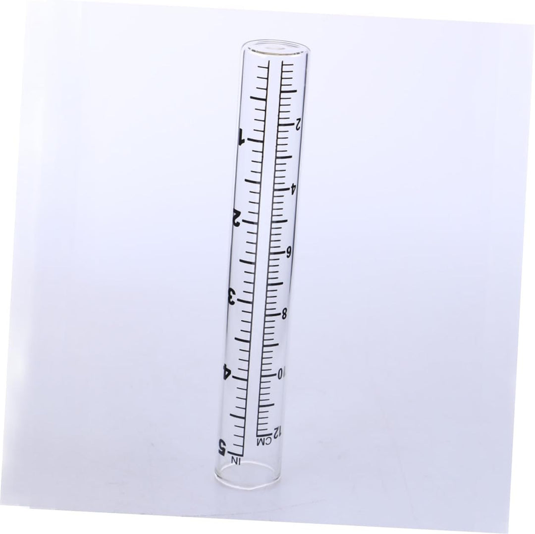 Happyyami Glas Regenmessrohr 12cm für Hof und Garten, Flacher Boden