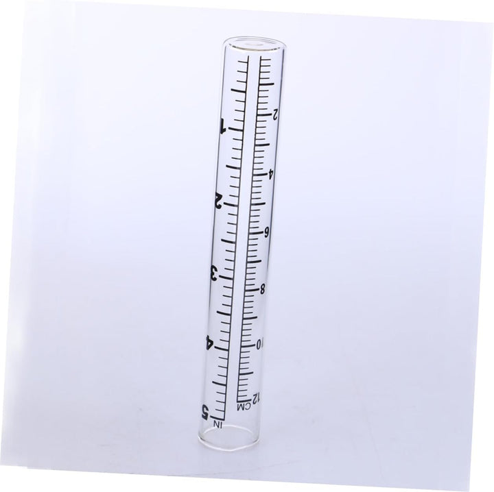Happyyami Glas Regenmessrohr 12cm für Hof und Garten, Flacher Boden
