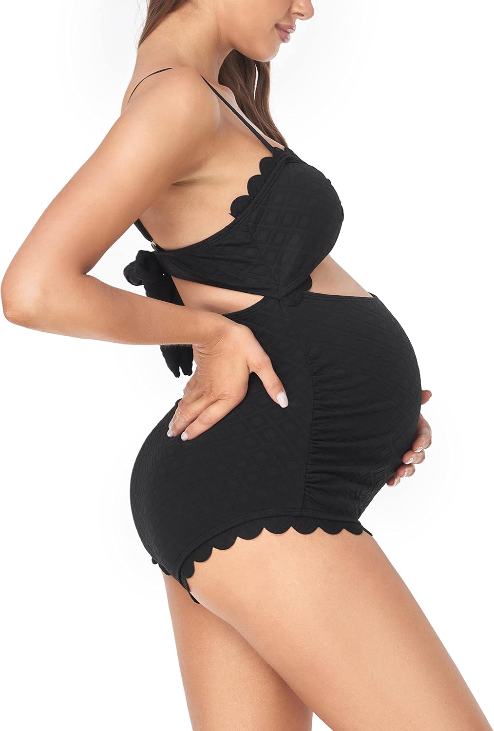 EastElegant Schwangerschafts-Bikini, einteilig, Rückenausschnitt, Schwangerschafts-Bikini, gewellt,