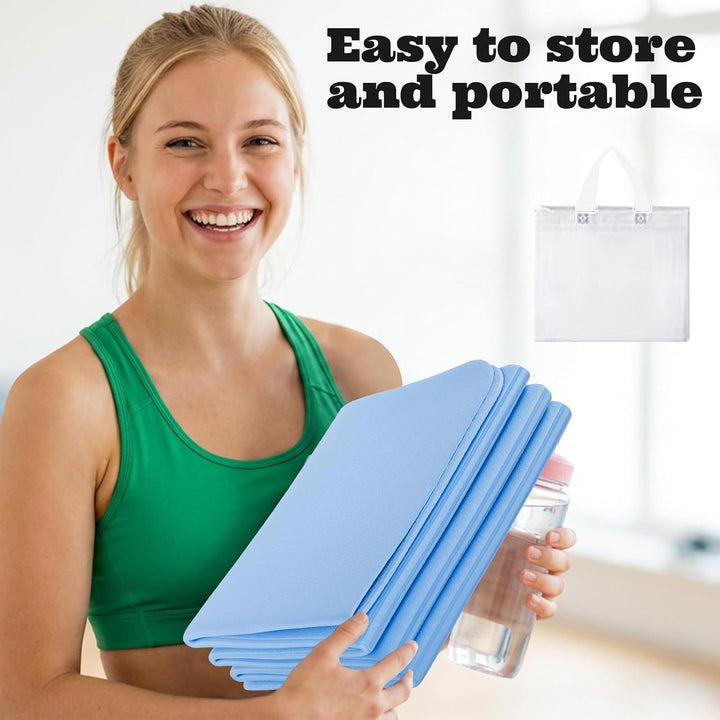 Klappbare Yogamatte, Faltbare Yogamatte Reise Leicht 183 x61x0.4 cm Rutschfest Tragbare Fitnessmatte