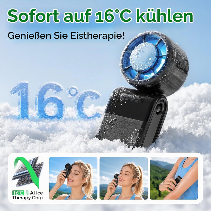 MERTTURM Tragbarer Handventilator Mit Eiskühlung auf 16℃, 100 Stufen und 9.9m/s Starkem Luftstrom, 3