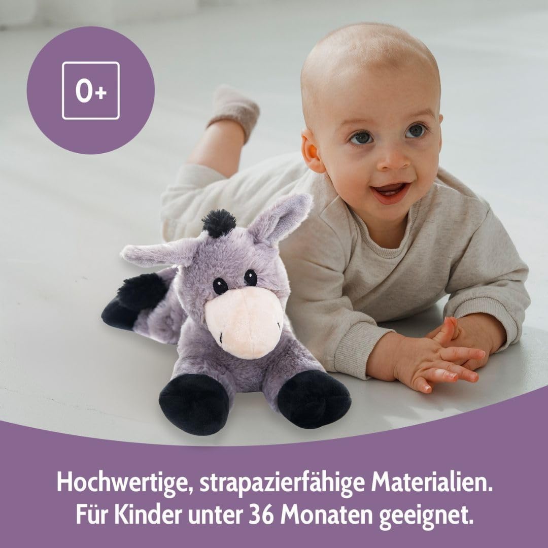 Habibi Wärmekissen/Stofftier f. Kinder u. Erwachsene (Esel) Grau, Grau