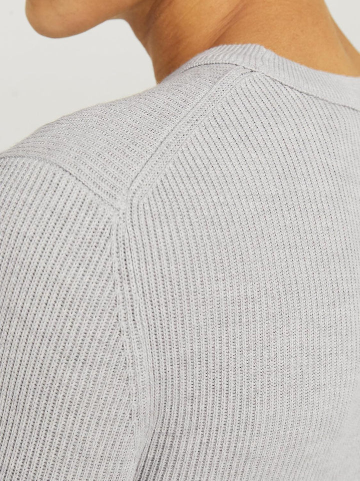 JACK &amp; JONES Male Strickpullover Einfarbig Strickpullover XS Light Grey Melange, XS Light Grey Melan