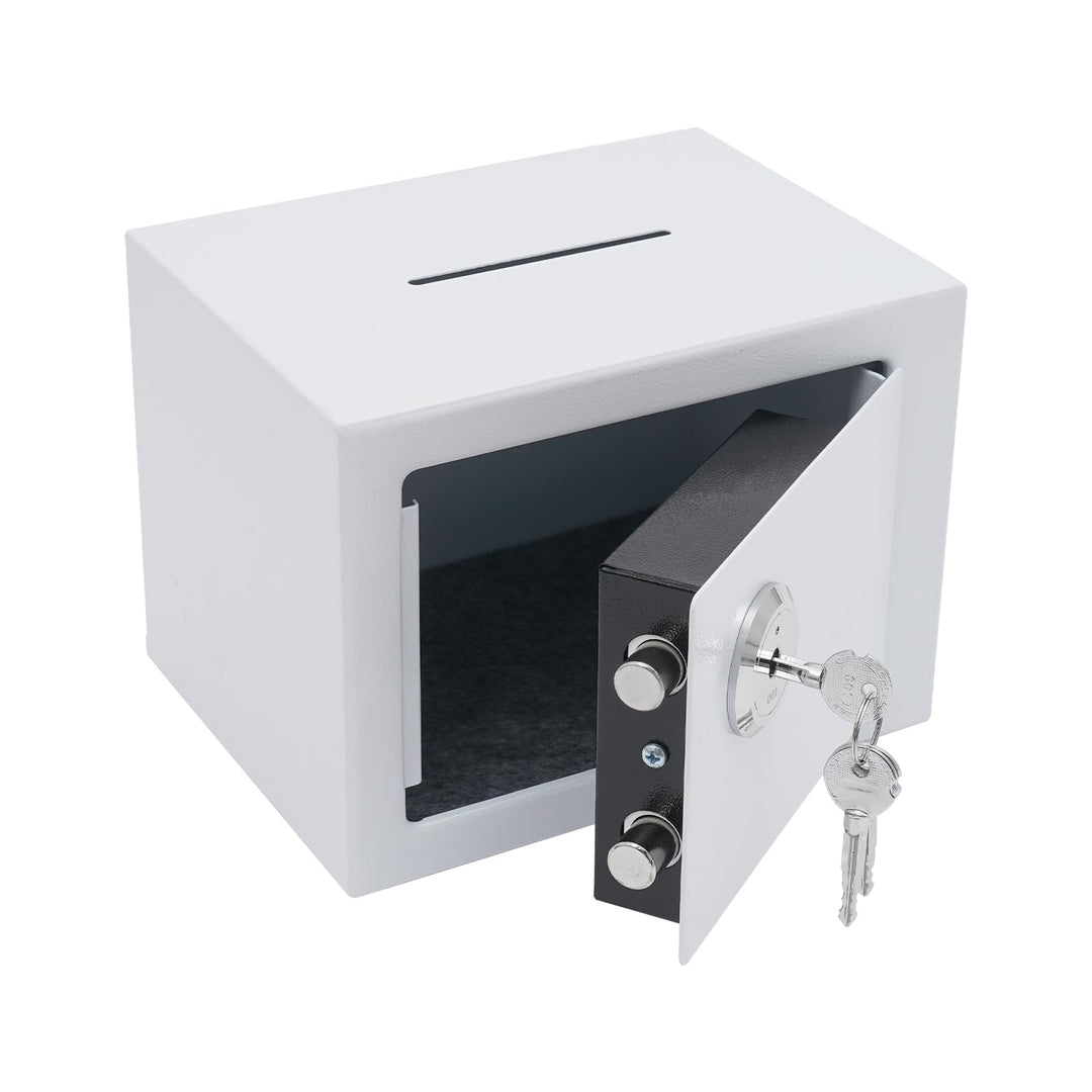 Tresor Safe mit Einwurfschlitz – Spartresor aus Stahl (4,6L) – Münzbetrieben, Mechanisches Schlüssel