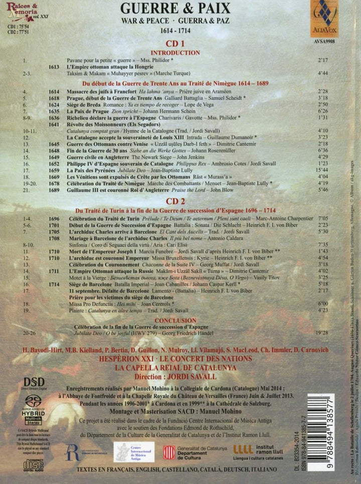 War &amp; Peace 1614-1714 (Krieg und Frieden), Audio-CD