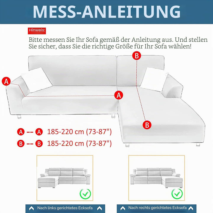 Stretch Samt Sofabezug L Form-Beige-3 Sitzer+3 Sitzer | Weich Bequem Anti-rutsch überzug ecksofa Was