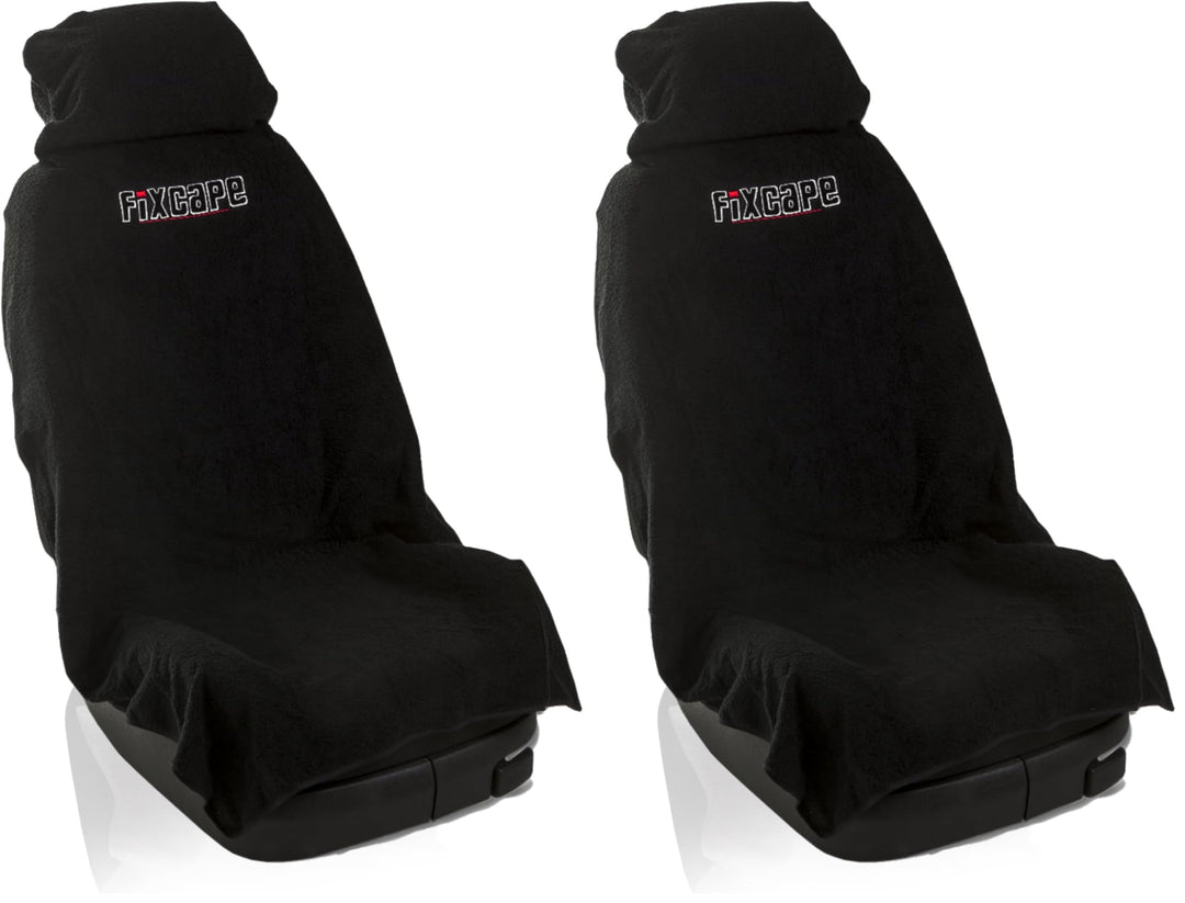 fixcape Baumwolle Schonbezug Autositz vorne universal schwarz, Auto-Sitzbezug Vordersitze Frottee, A