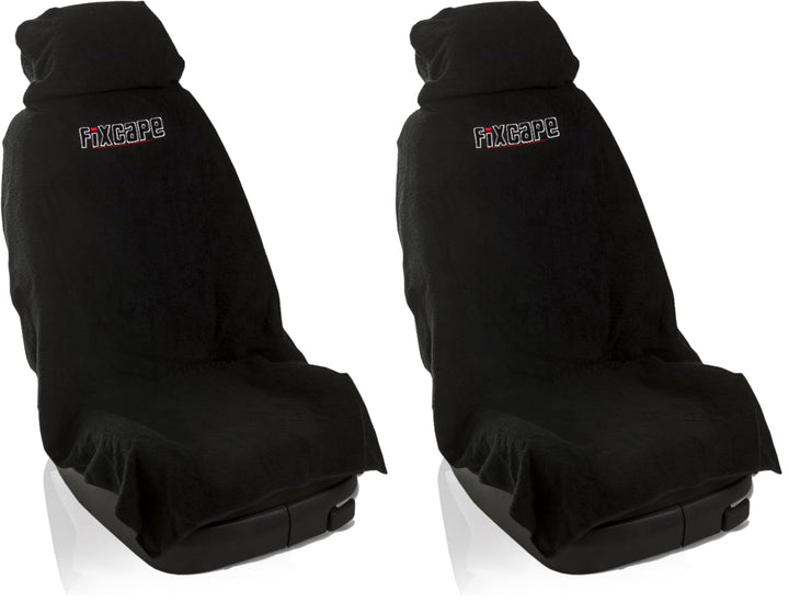 fixcape Baumwolle Schonbezug Autositz vorne universal schwarz, Auto-Sitzbezug Vordersitze Frottee, A