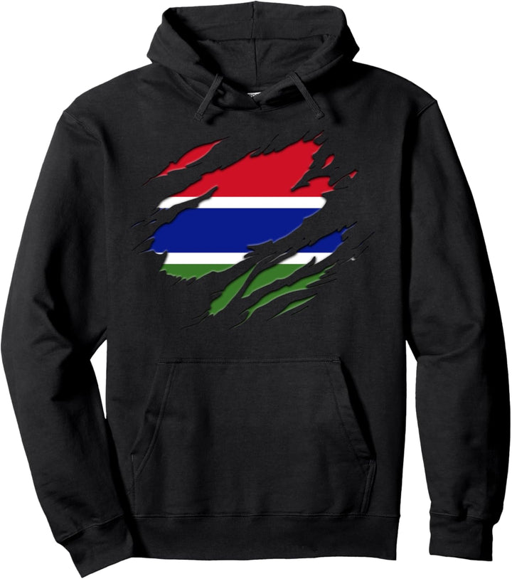 Gambia Flag Pullover Hoodie