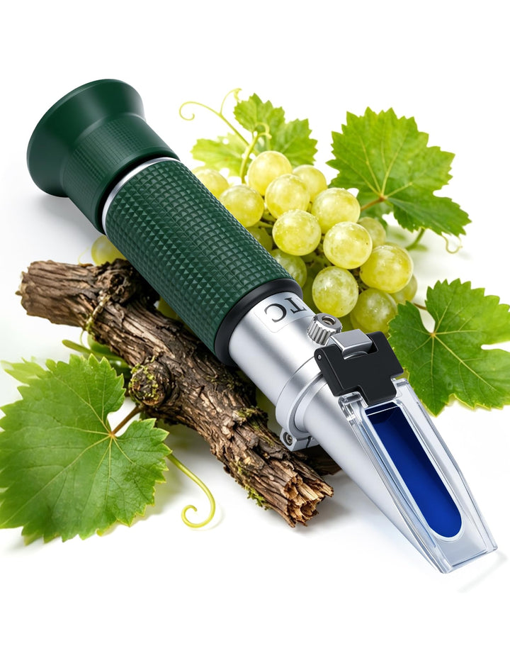 Winzer Refraktometer Wein 0–32% Brix, 0–140° Oechsle, 0–27 KMW mit ATC Oechsle Refraktometer zur Mes