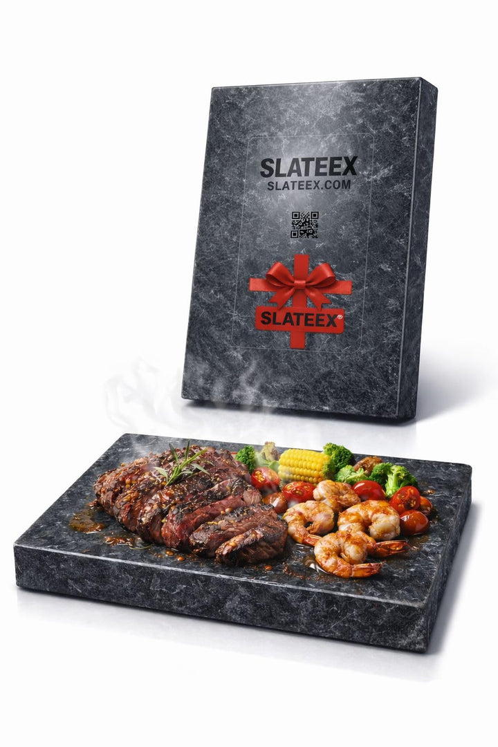 Specksteinplatte 30 × 20 × 2 cm – Naturstein Grillplatte aus Speckstein – massive Steinplatte zum Gr