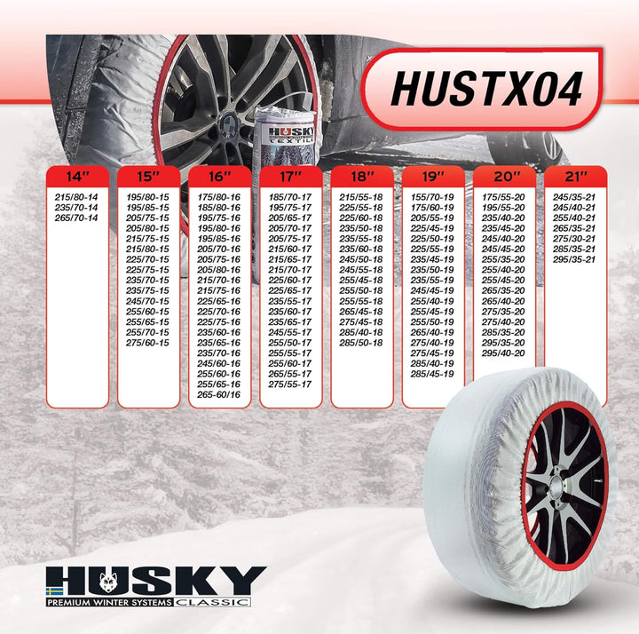 Husky HUSTX04 Schneeketten, Weiss, XL, XL