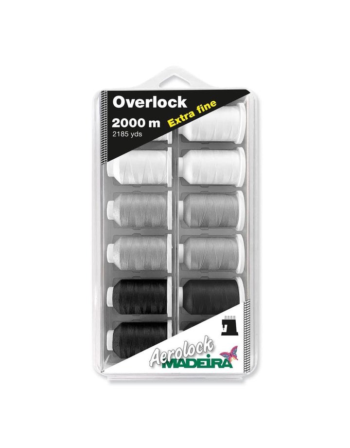 Madeira Aerolock Nr. 180 2000 Meter Overlock Extrafein, Weiss und Schwarz