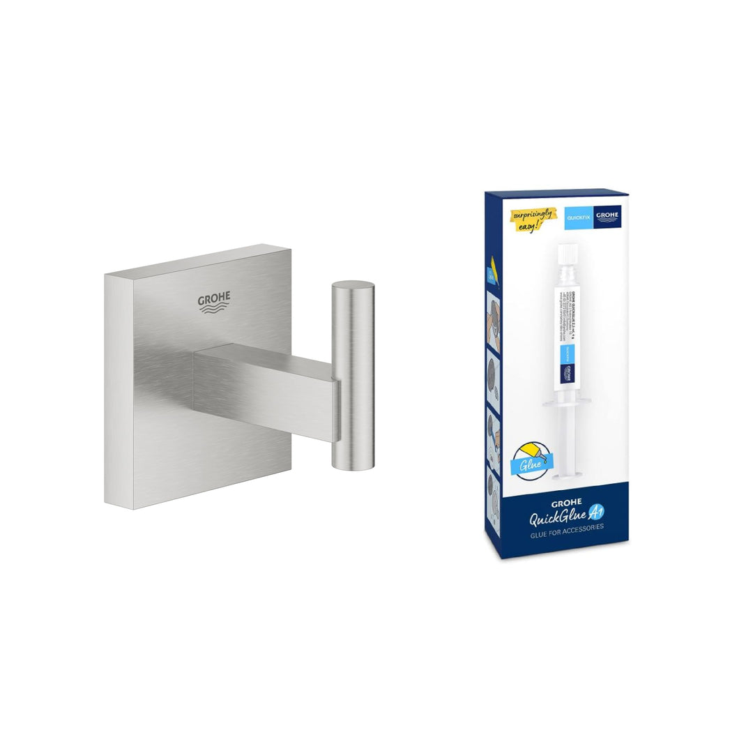 Grohe Start Cube - Bademantelhaken (verdeckte Befestigung, Material: Metall), supersteel, 40961DC0 +