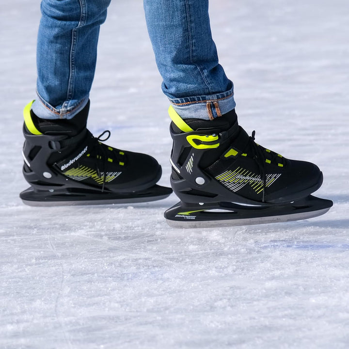 Bladerunner Igniter Ice Allround-Schlittschuh für Freizeitläufer, Herren, Schwarz/Limette 42.5 (UK: