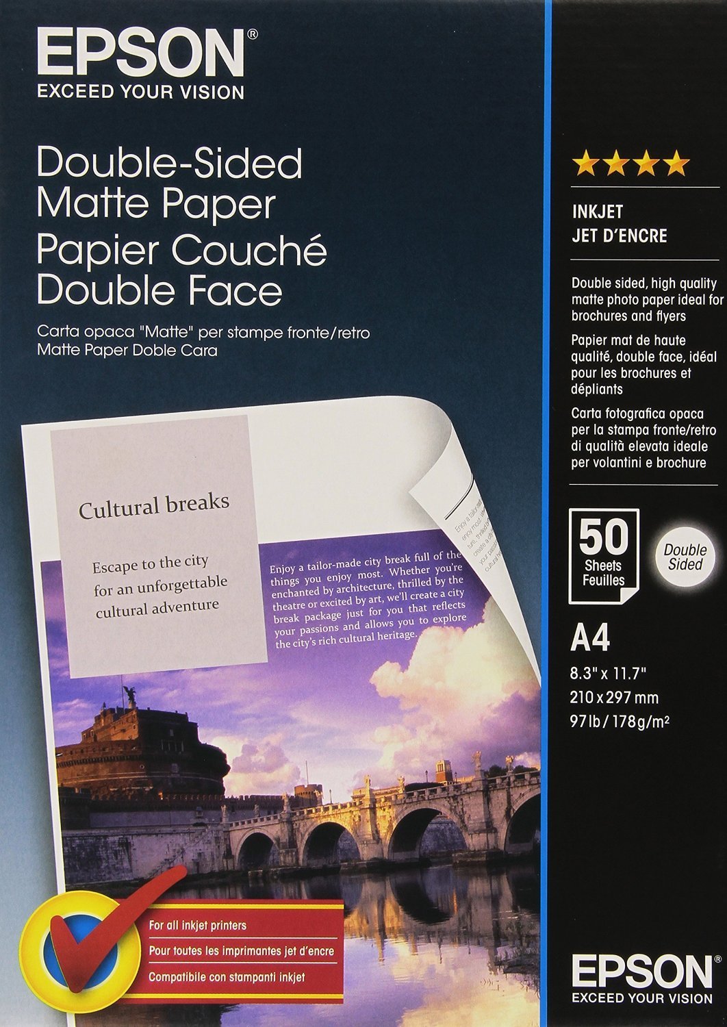 Epson C13S041569 Fotopapier A4, matt, 50 Blatt