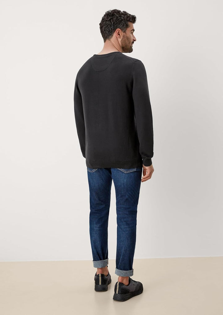 s.Oliver Herren Pullover mit Logo-Stickerei M Schwarz(9999), M Schwarz(9999)