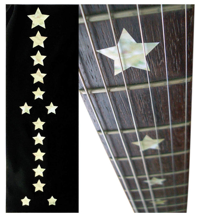 Inlay Sticker Griffbrett Position Marker für Gitarren &amp; Bass – Everly Brothers Stars - Weiss Perle W