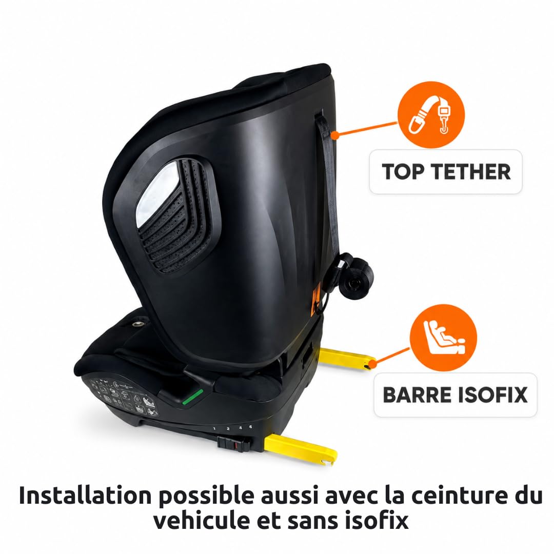 Autositz Racer +, Gruppe 1/2/3 (9-36 kg), mit seitlichem Schutz, hergestellt in Frankreich
