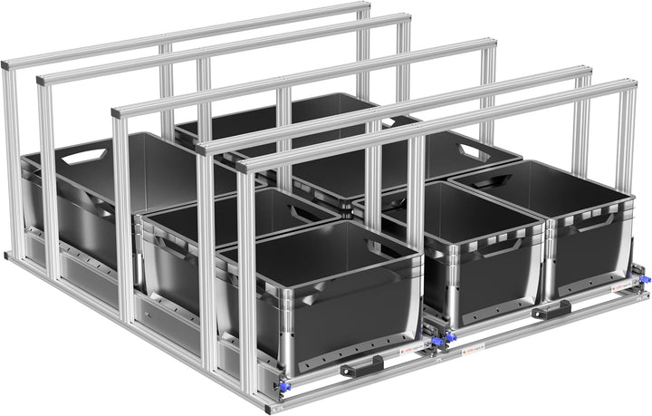 Heckauszug Kastenwagen Doppelauszug, vorbereitet für Ablagefläche, 1265x1166 mm, 200 kg Belastbarkei