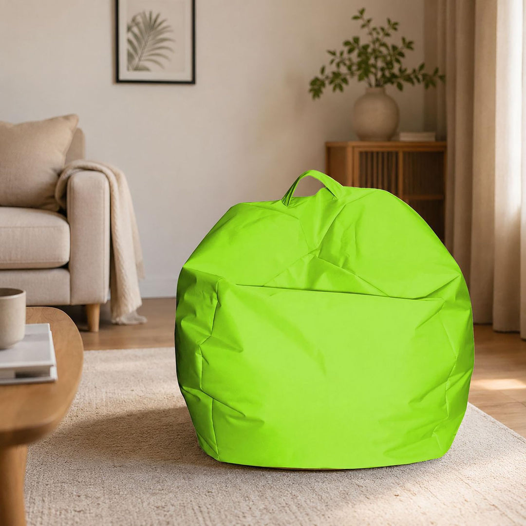 Dmora Eleganter Sitzsack, grüne Farbe, Masse 65 x 50 x 65 cm Verde, Verde