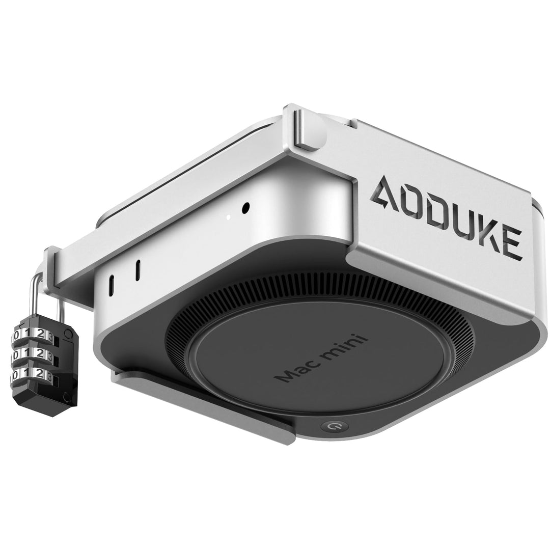 Aluminum Alloy 2024 Mac Mini M4 with Combination Lock Security Bracket, Compatible with VESA Hole Mo