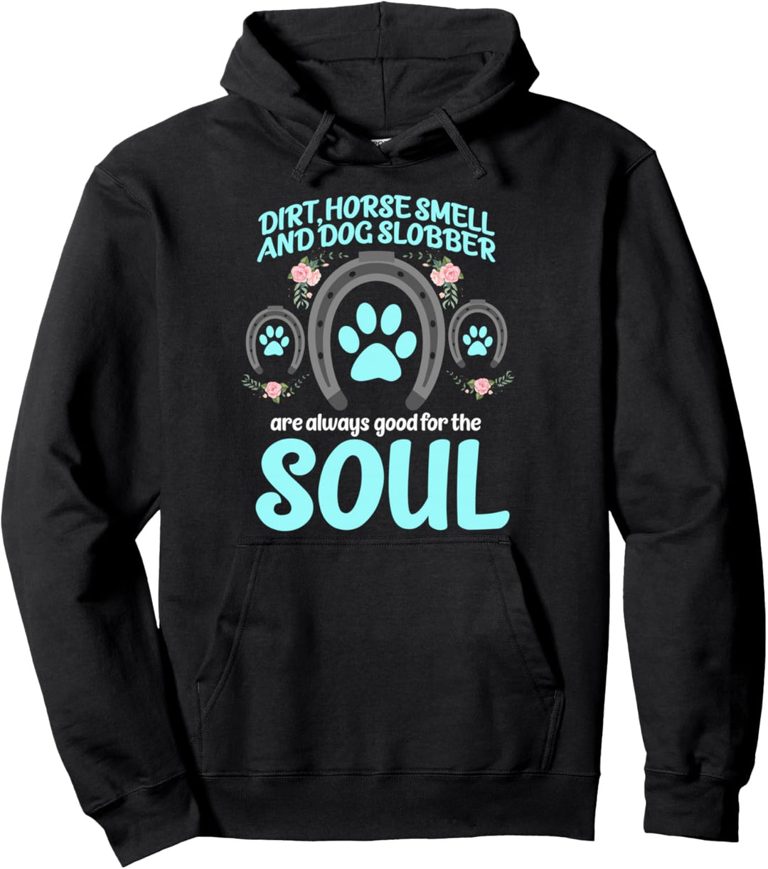 Schmutz Pferdegeruch und Hundesabber Geschenk Hunde Pferde Pullover Hoodie