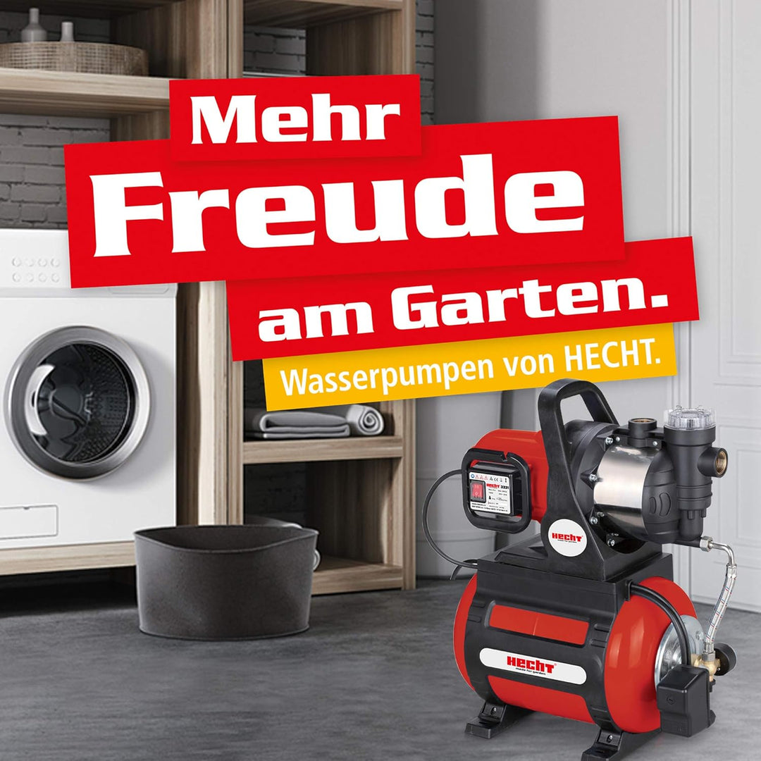 HECHT Hauswasserwerk (Brandneu) – 1100 Watt – Wasserpumpe – max. 8 m selbstansaugend – max. 4,5 bar