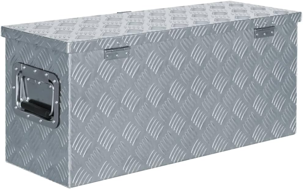 vidaXL Aluminiumkiste 76,5x26,5x33cm Alu Box Koffer Werkzeugbox Transportkiste 76.5 x 26.5 x 33 cm S