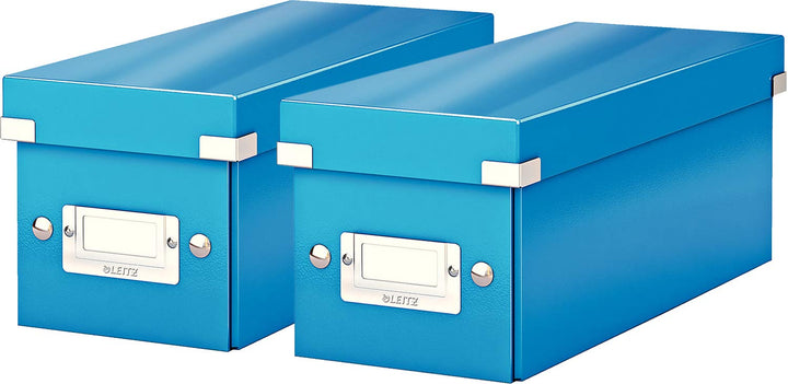 Leitz CD Aufbewahrungsbox, Blau, Mit Deckel, Click &amp; Store, 60410036 (2er Pack)