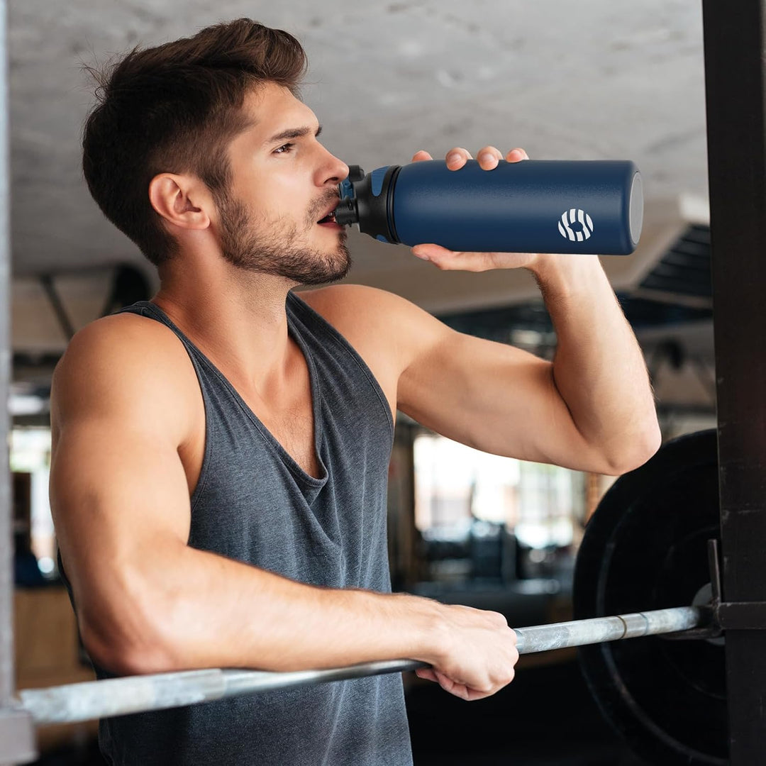 Fjbottle Edelstahl Trinkflasche Sport mit Magnetischem Deckel 1L, 800ml, 600ml, 400ml BPA-Frei Ausla